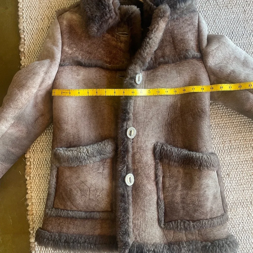 Authentic Leather Sheepskin Shearling Coat - Picture 8 of 9
